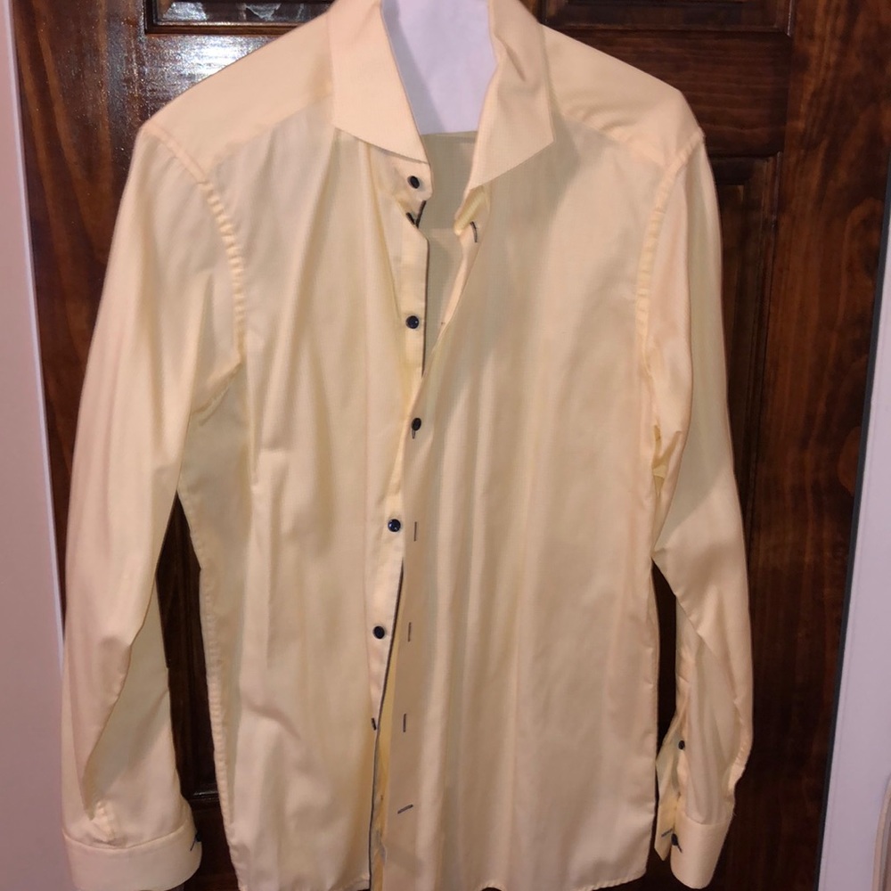 Eton yellow checkered button down 46/18